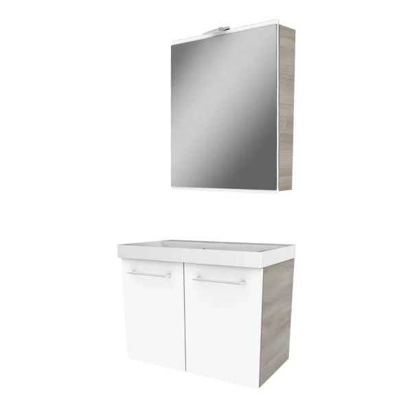 FACKELMANN LIMA Waschtisch Set mit Spiegelschrank 60 cm breit