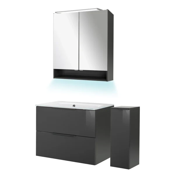 FACKELMANN LUNA Badmöbel Set 5-teilig 80 cm breit