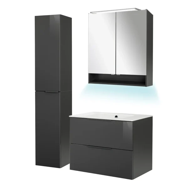 FACKELMANN LUNA Badmöbel Set 5-teilig 80 cm breit