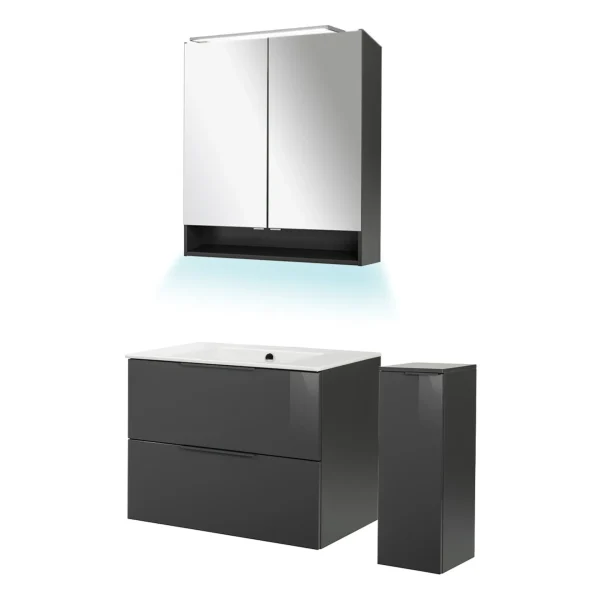FACKELMANN LUNA Badmöbel Set 5-teilig 80 cm breit