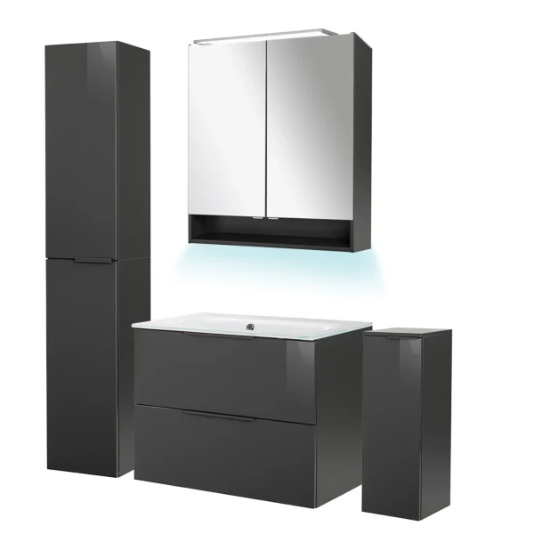 FACKELMANN LUNA Badmöbel Set 6-teilig 80 cm breit