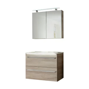 FACKELMANN LUXOR Waschtisch Set mit Spiegelschrank 80 cm breit