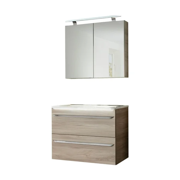 FACKELMANN LUXOR Waschtisch Set mit Spiegelschrank 80 cm breit