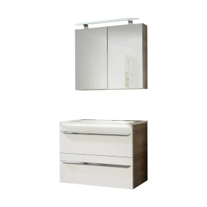 FACKELMANN LUXOR Waschtisch Set mit Spiegelschrank 80 cm breit