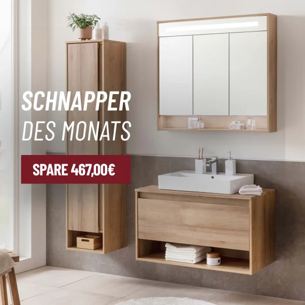 FACKELMANN NATURA Waschtisch Set mit Spiegelschrank 94 cm breit