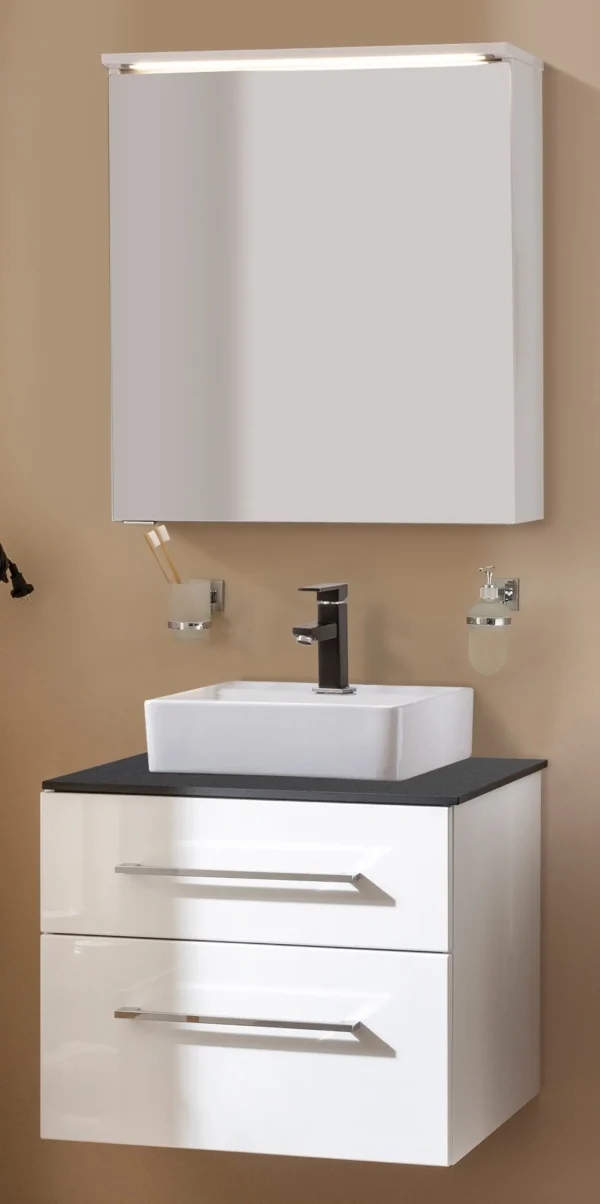 FACKELMANN OXFORD Waschtisch Set mit Spiegelschrank 60 cm breit