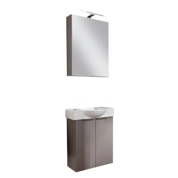 FACKELMANN SBC B.PARIS Gäste WC Waschtisch Set mit Spiegelschrank 55 cm breit