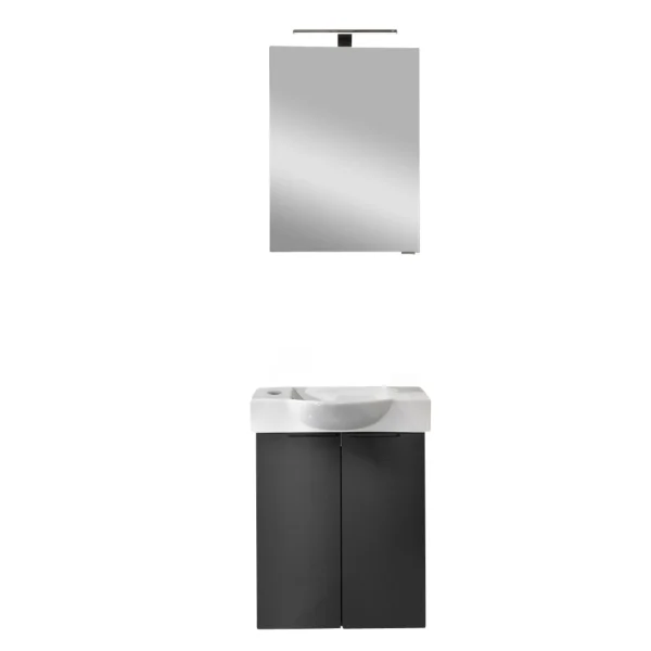 FACKELMANN SBC B.PARIS Gäste WC Waschtisch Set mit Spiegelschrank 55 cm breit