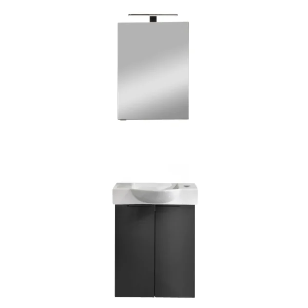 FACKELMANN SBC B.PARIS Gäste WC Waschtisch Set mit Spiegelschrank 55 cm breit
