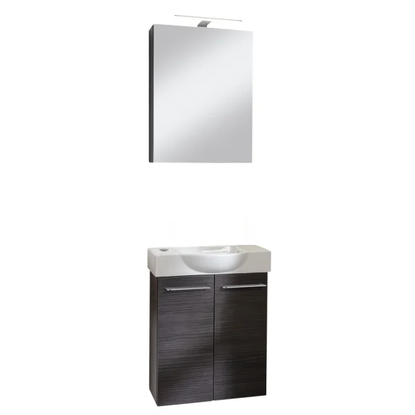 FACKELMANN SBC B.PERFEKT Gäste WC Waschtisch Set mit Spiegelschrank 55 cm breit