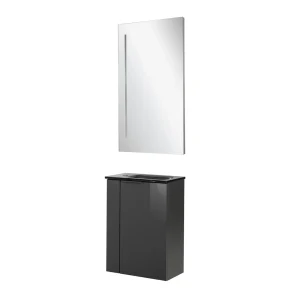 FACKELMANN SBC LUNA Gäste WC Waschtisch Set mit Spiegel 45 cm breit