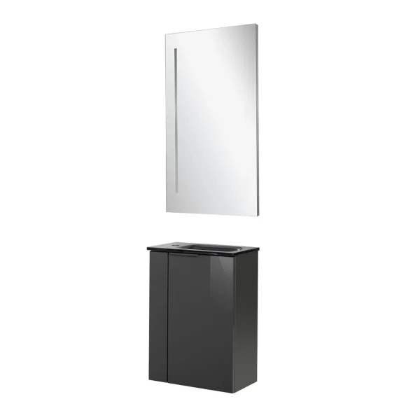 FACKELMANN SBC LUNA Gäste WC Waschtisch Set mit Spiegel 45 cm breit