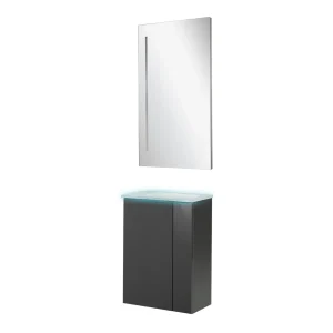 FACKELMANN SBC LUNA Gäste WC Waschtisch Set mit Spiegel 45 cm breit