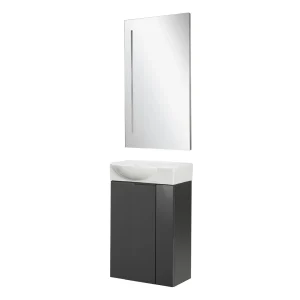 FACKELMANN SBC LUNA Gäste WC Waschtisch Set mit Spiegel 45 cm breit