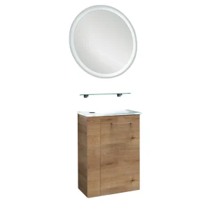 FACKELMANN SBC MILANO Gäste WC Waschtisch Set mit Spiegel 45 cm breit