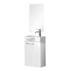 FACKELMANN SBC SCENO Gäste WC Waschtisch Set mit Spiegel 45 cm breit
