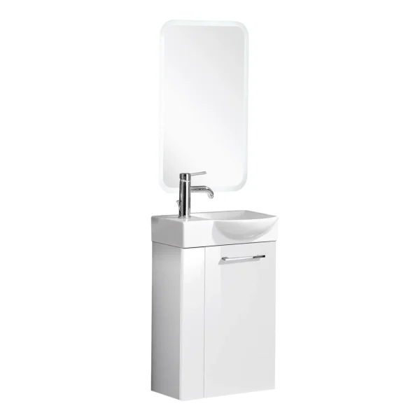 FACKELMANN SBC SCENO Gäste WC Waschtisch Set mit Spiegel 45 cm breit