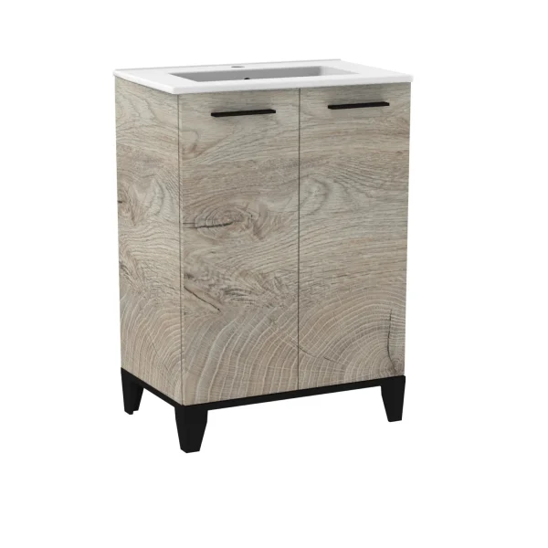 FACKELMANN TE-A Waschbecken mit Unterschrank 60 cm breit