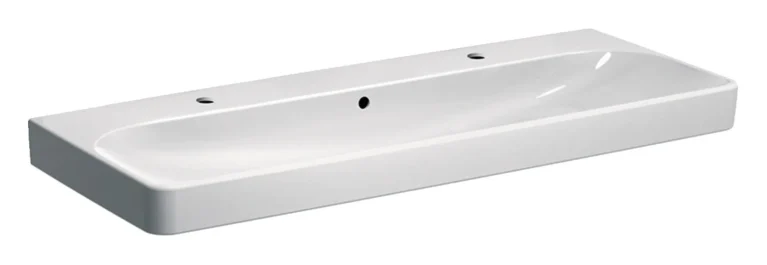 GEBERIT SMYLE SQUARE Doppel-Waschbecken Keramik 120 cm breit