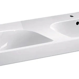 GEBERIT SMYLE SQUARE Doppelwaschbecken Keramik 120 cm breit