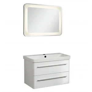 LANZET K8 Waschtisch Set mit Spiegel 80 cm breit