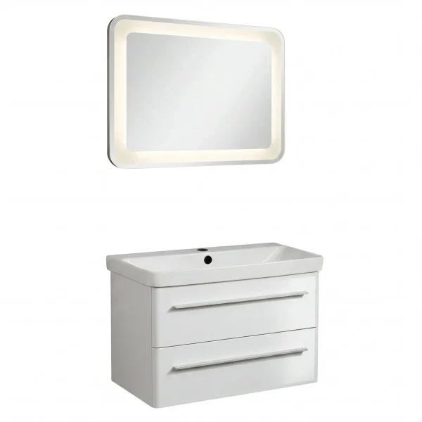 LANZET K8 Waschtisch Set mit Spiegel 80 cm breit
