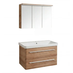 LANZET K8 Waschtisch Set mit Spiegelscharnk 80 cm breit