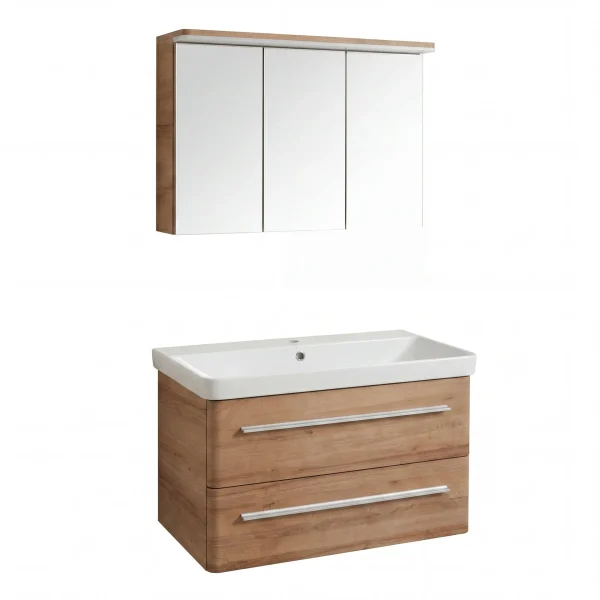 LANZET K8 Waschtisch Set mit Spiegelscharnk 80 cm breit