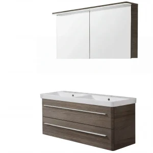 LANZET K8 Waschtisch Set mit Spiegelschrank 120 cm breit