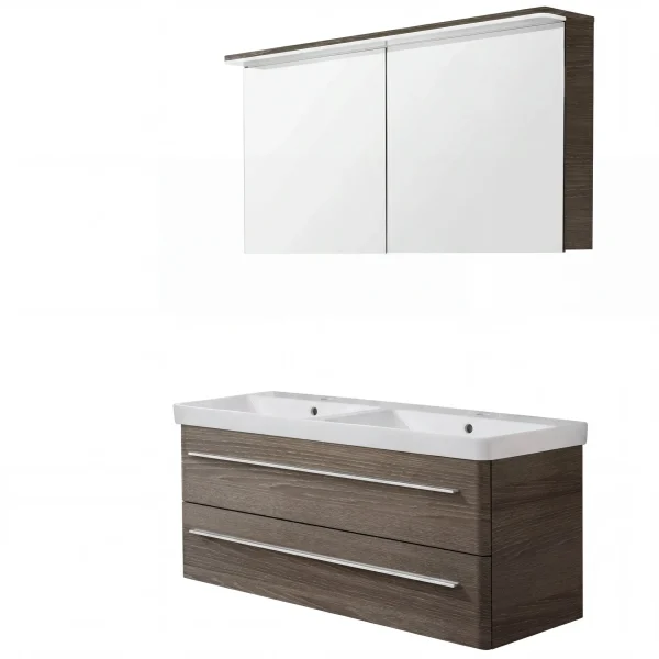 LANZET K8 Waschtisch Set mit Spiegelschrank 120 cm breit