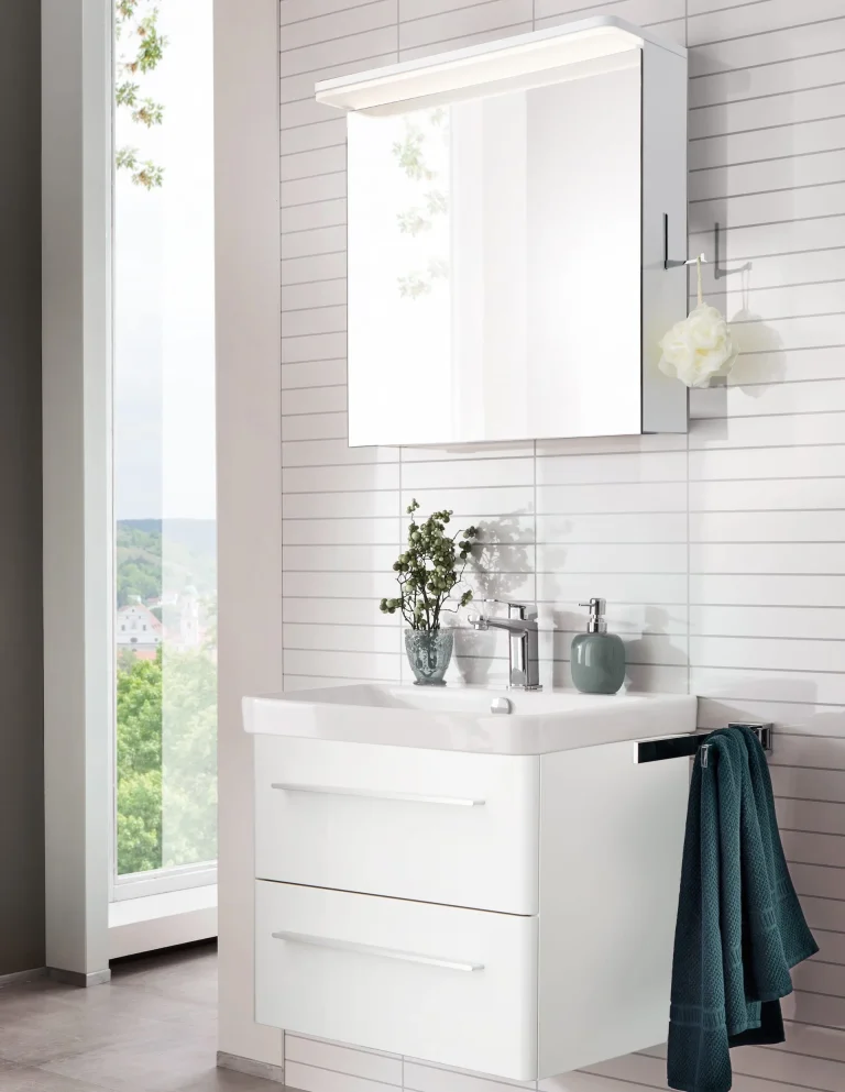 LANZET K8 Waschtisch Set mit Spiegelschrank 60 cm breit