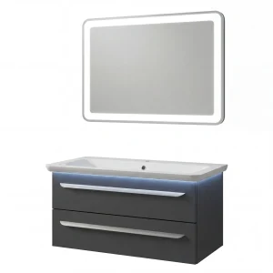 LANZET M9 Waschtisch Set mit Spiegel 100 cm breit