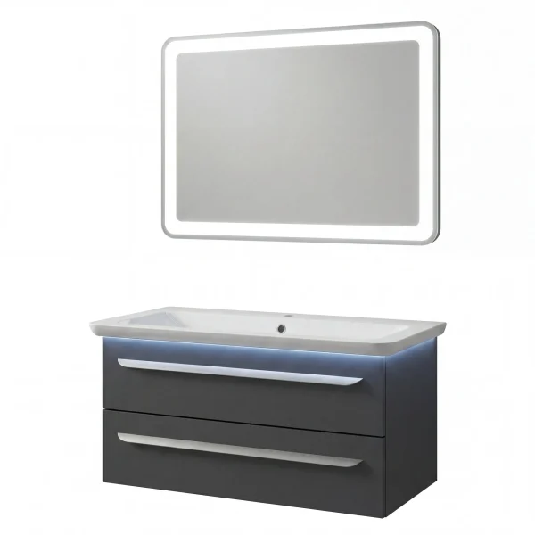 LANZET M9 Waschtisch Set mit Spiegel 100 cm breit