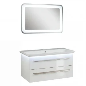 LANZET M9 Waschtisch Set mit Spiegel 100 cm breit