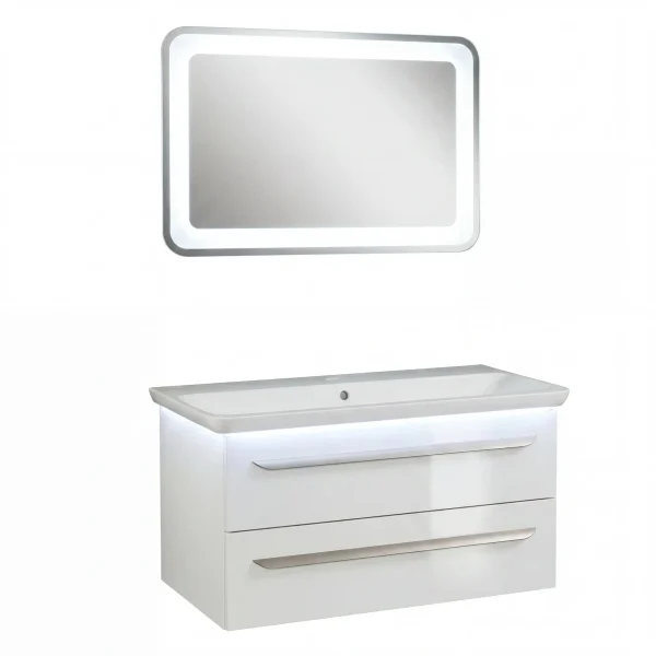 LANZET M9 Waschtisch Set mit Spiegel 100 cm breit