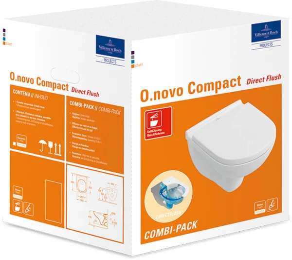 VILLEROY & BOCH O.NOVO Tiefspül-WC mit WC-Sitz