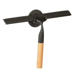 WENKO BAMBUSA Duschabzieher Schwarz/Braun