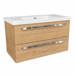 BADEDU TESSANO Waschbecken mit Unterschrank 90 cm breit