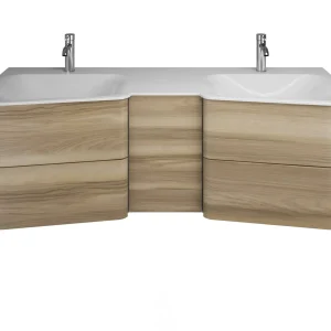 Burgbad BADU Waschbecken mit Unterschrank 152 cm breit