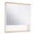 BADEDU ARC Spiegelschrank 60 cm breit, Weiß/Braun hell