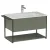BADEDU DUNA Waschbecken mit Unterschrank 80 cm breit, Grün, Waschbecken Keramik Weiß