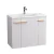 BADEDU HIERA Waschbecken mit Unterschrank 80 cm breit, Weiß, Waschbecken Keramik Weiß
