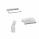 BADEDU SIRIUS Accessoire Set 3-teilig, Chrom, Handtuchhaken, Toilettenpapierhalter, Ablageschale