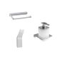 BADEDU SIRIUS Accessoire Set 3-teilig, Chrom, Handtuchhaken, Toilettenpapierhalter, Seifenspender mit Halter
