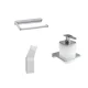 BADEDU SIRIUS Accessoire Set 3-teilig, Chrom, Handtuchhaken, Toilettenpapierhalter, Seifenspender mit Halter