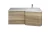 Burgbad BADU Waschbecken mit Unterschrank 122 cm breit, Braun, Waschbecken Gussmarmor Weiß, Ablage links, 4 Schubladen