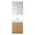 Burgbad EQIO Waschtisch Set mit Spiegelschrank 65 cm breit, Braun, Waschbecken Keramik Weiß