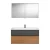Burgbad FIUMO Waschtisch Set mit Spiegelschrank 122 cm breit, Anthrazit/Braun, Waschbecken Gussmarmor Weiß