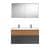 Burgbad FIUMO Waschtisch Set mit Spiegelschrank 122 cm breit, Braun/Anthrazit, Doppelwaschbecken Gussmarmor Weiß