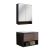 FACKELMANN B.PARIS Waschtisch Set mit Spiegelschrank 70 cm breit, Braun dunkel/Schwarz, Waschbecken Glas Weiß